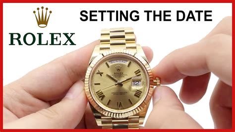 how to set a rolex watch date|how to set time on Rolex.